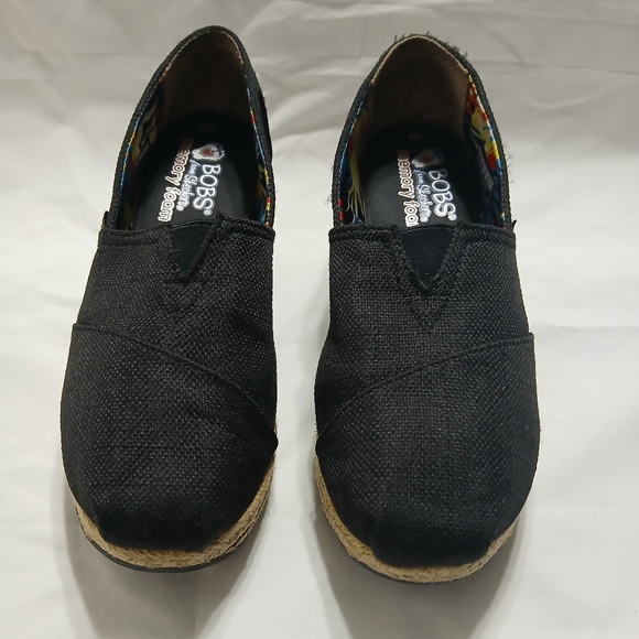 BOBS Black Espadrille Slip-On Shoes - Picture 2 of 16